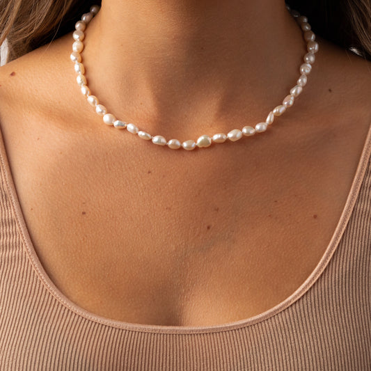 Aviva Necklace - Real Freshwater Pearls